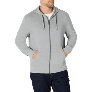 Amazon Essentials Herren Leichter French-Terry-Hoodie Mit Durchgehendem Reißverschluss Und Bequemer Passform, Hellgrau Meliert, M