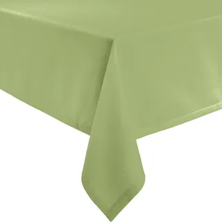 Erwin Müller Tischwäsche, Tischdecke Uni, Krefeld lindgrün Größe 130x220 cm - fleckabweisend, schmutzunempfindlich und leicht zu reinigen, Leinen-Optik (weitere Farben, Größen)
