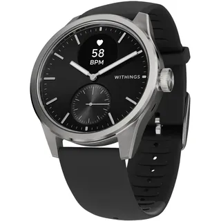Withings ScanWatch 2 BT 42 mm Edelstahlgehäuse silber Kautschukarmband schwarz One Size