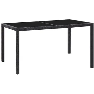 vidaXL 7-tlg. Garten-Essgruppe Poly Rattan Schwarz - Schwarz
