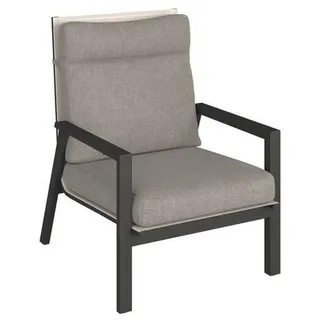 Amatio Loungesessel , Anthrazit, Grau , Metall, Textil , Füllung: Schaumstoff , Flachrohr , 72x99x84-121 cm , inklusive Armlehnen , Gartenmöbel, Loungemöbel, Lounge-Serien