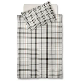 Fleuresse Bettwäsche , Weiß, Dunkelgrau, Hellrosa , Textil , Karo , 140x200 cm , pflegeleicht, bügelleicht , Heimtextilien, Bettwäsche & Leintücher, Bettwäsche, Flanell-Bettwäsche