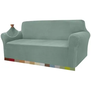 Granbest High Stretch Sofabezug Moderne Sofaüberwurf Jacquard Elastische Sofahusse für Wohnzimmer Protector für Hunde Haustiere (3 Sitzer, Avocado Grün)