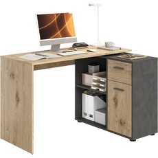 Bild von Eckschreibtisch »AUGSBURG«, Schreibtisch / Sideboard mit Stauraum, drehbar, Breite 117/148 cm, schwarz