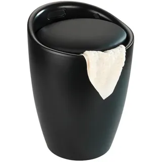 Wenko Badhocker mit Wäschesammler Candy 24229100 schwarz matt