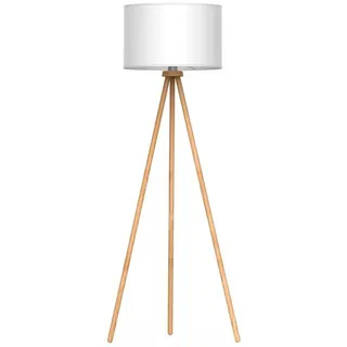 Tomons Stehlampe Wohnzimmer, Led Stehlampe Holz, Leselampe Lampenschirm Stehlampe Vintage für das Schlafzimmer und andere Zimmer, Skandinavischer Stil Stehleuchte, 148 cm Höhe