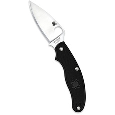 Spyderco C94PBK Erwachsene Messer UK Leichtgewichtiges Geradkantiges mit Blattförmiger Klinge, Schwarz