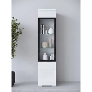 Vitrine HOME AFFAIRE "Vera, Glasvitrine, Höhe 130 cm, in verschiedenen Farbausführungen", weiß matt, weiß hochglanz, B:30cm H:130cm T:33cm, FSC-zertifizierter Holzwerkstoff, Schränke, Vitrine, LED-Beleuchtung, Türanschlag frei wählbar, stehend/hängend