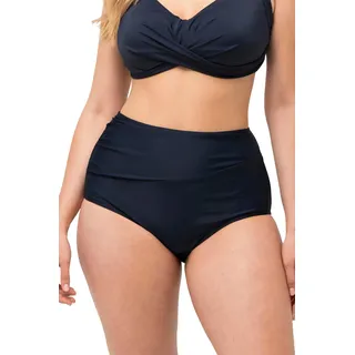 Ulla Popken Damen große Größen Übergrößen Plus Size Bikini-Hose, Drapierung, High Waist Marine 52 827045130-52