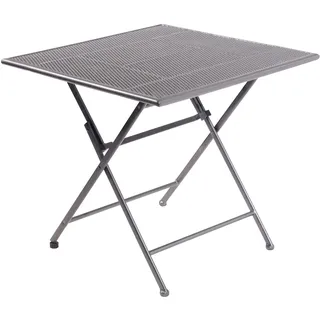 Greemotion Klapptisch Toulouse, Eisengrau, 80 x 80 cm, klappbar | Klapptisch aus Stahl, platzsparend klappbar, mit Niveauregulierung, für Terrasse, Balkon und Garten