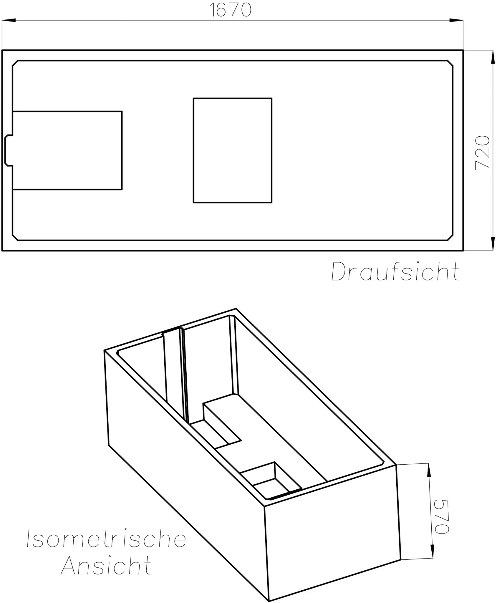 Bild von Körperformwanne-Set 170 cm x 75 cm weiß