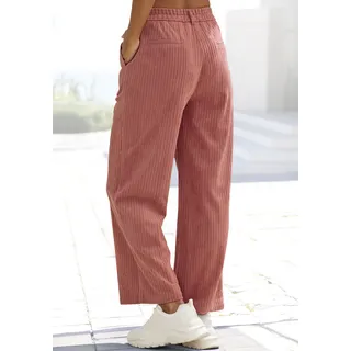 Culotte BUFFALO "aus Cord mit weitem Bein", Damen, Gr. 40, N-Gr, rosa (rose), Cord, Obermaterial: 100% Polyester, unifarben, figurumspielend 7/8-Länge, Hosen Culotte, 7/8 Länge, lässige Sommerhose