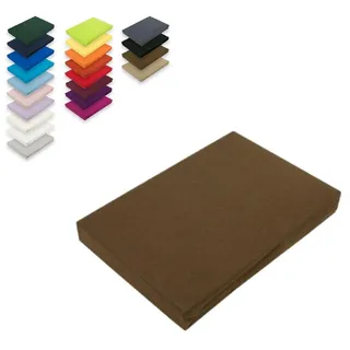 EXKLUSIV HEIMTEXTIL Spannbettlaken Jersey 140 - 160 x 200 cm Schokobraun