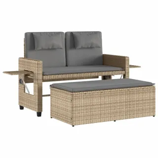VidaXL 365821, Hellgrau, Rattan, Stahl, 110 kg, Erwachsene & Kinder, 1040 mm, 500 mm - Hellgrau