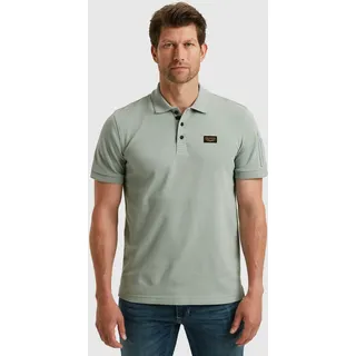 Poloshirt PME LEGEND, Herren, Gr. XL, silber (silber blau), Web, Obermaterial: 95% Baumwolle, 5% Elasthan, unifarben, normal hüftbedeckend, Rundhals, Shirts Poloshirt, mit Logostickerei
