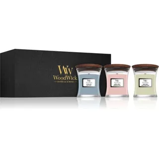 Woodwick Evening Onyx & Solar Ylang & Coastal Sunset Geschenkset mit Holzdocht (gift box) 1 St.
