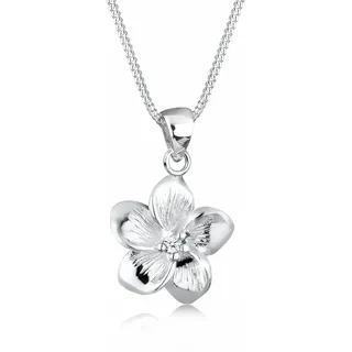 Elli Halskette Frangipani Blüte Diamant (0,03 ct) Silber/Weiß