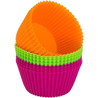 Webake Extra Groß Silikon Muffinförmchen 11 cm 12 Stück Muffinform Cupcake Formen Wiederverwendbar Muffin Backform für Kuchen, Eis, Pudding, Gelee