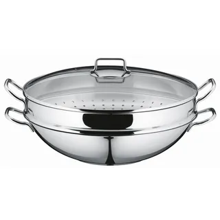 WMF Macao Wok-Set 36cm 4-teilig, Cromargan Edelstahl 36 cm