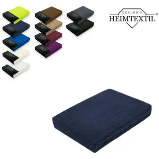 EXKLUSIV HEIMTEXTIL Spannbettlaken Frottee 140 x 200 cm Navyblau 80% Baumwolle - 20% Polyester