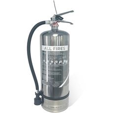 Firexo Edelstahl-Feuerlöscher 6L – Mehrzweck-Feuerlöscher für ALLE Feuer inkl. Li-Ionen-Akku brennt! - Notfallsicherheitsausrüstung für zu Hause