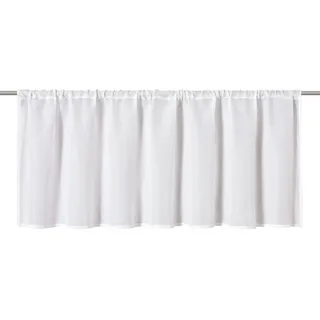 ELBERSDRUCKE halbtransparente Bistrogardine mit Tunneldurchzug Spume 00 weiß 45x140 cm Scheibengardine für Küche Küchenfenster Sichtschutz 202071