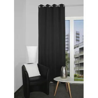 HOMEbasics Atlantik Ösen 140 x 235 cm Schwarz 1 Stk.