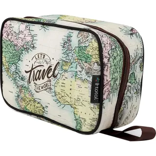 I-TOTAL® Kosmetiktasche Reisetasche Damen Herren wasserdicht Haken alte Karte