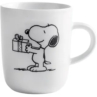 KAHLA Peanuts Becher 0,35 l Peanuts Present | weiße Kaffeetasse mit Peanuts Motiv aus Porzellan