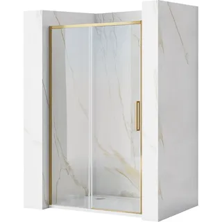 Rea Duschtür Rapid Slide 130 Brush Gold - Gold, Transparent