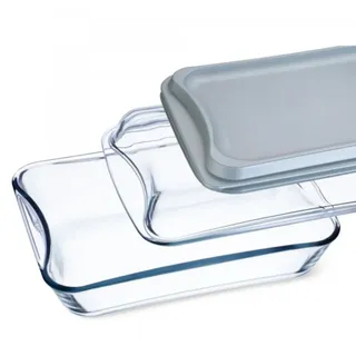 Simax Borosilikatglas Brat- und Backschale Pfanne mit Glasdeckel