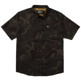 Salty Crew Flagship Uv Button Up Kurzarmhemd - Dark Camo - XL