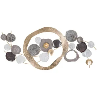 Wanddeko , Grau, Weiß, Goldfarben , Metall , 121x54.6x5.7 cm , Bilder & Rahmen, Wanddeko