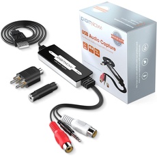DIGITNOW! USB 2.0 Audio Grabber Converter for Vinyl Cassette to Digital MP3 Converter Support for Mac and Windows 10/8.1/8/7 / Vista/XP
