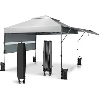 Costway Pop Up Pavillon 5,37 x 2,9 m Weiß