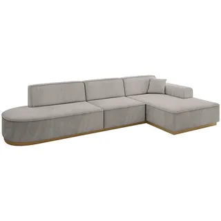 altdecor Eckcouch Samt 4-Sitzer Braun
