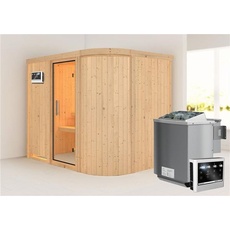 Bild Sauna Titania 4 68mm Saunaofen 9kW Bio Tür Klarglas