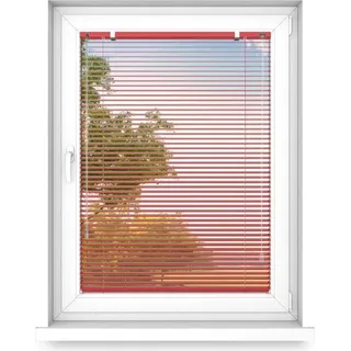 time4blinds - Jalousien Fenster Innen ohne Bohren, Alu Jalousie Aluminium Rollos, Rot, Links, 1100x1000 - Rot