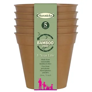 Haxnicks Pflanztöpfe aus Bambusfaser, 5 Stück, 5 Stück, Terracotta, Pot110201