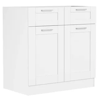VCM Unterschrank »VCM Küchenschrank   Maße ca. H. 82 x B. 80 x. T. 46 cm   Unterschrank mit zwei Drehtüren und zwei Schubladen im Landhaus Stil   Küchenmöbel ¿ Colura« 1 Stk. tlg., weiß