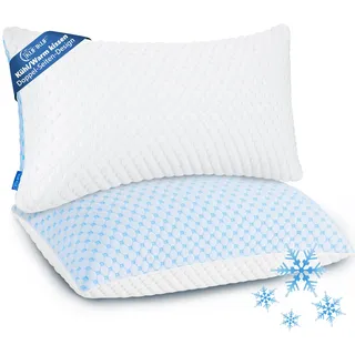 KUFIKUF Kopfkissen 40x80 2er Set - Kissen Mikrofaser Weiches Atmungsaktiv für Allergiker, Höhenverstellbar Schlafkissen Seiten & Rücken & Bauchschläfer, Ergonomisches Kissen für Nackenschmerzen