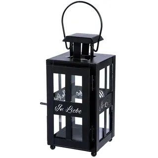 CULT at home Grablicht Laterne Kerzenhalter für Grab – Windlicht für Grab aus Metall – Grablaterne für Friedhofkerzen Grabkerzen – Trauerspruch – Höhe 20 cm/mit Griff 26 cm