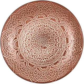 HOME DECO FACTORY, KA0459, Sahara Terracotta Plate D27 cm - Design Inspired by Desert Landscapes, in Durable Terracotta, ideal for All Your Dishes - Red