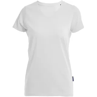 HRM Damen Luxury V-Neck Tee, weiß, Gr. XL I Premium T-Shirt Damen V-Ausschnitt aus 100% Bio-Baumwolle I Basic Shirt Damen bis 60°C waschbar I Hochwertige & nachhaltige Damen-Oberteile