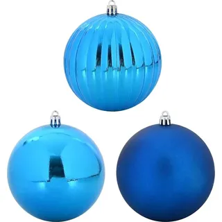 Weihnachtskugeln Set XXL 3 pcs Blau Kunststoff - Blau
