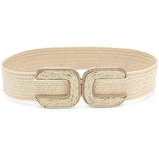 LASCANA Taillengürtel "Stretchgürtel, Schmuckgürtel, Gürtel für Kleid & Overall, Bauchgürtel" NEU moderne Bast-Optik, mit Shaping-Effekt dank elastischem Material, beige
