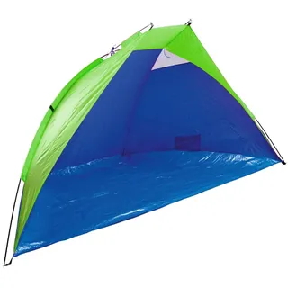 Idena 40321 - Strandmuschel Lido mit UV Schutz 40+, ca. 2,7 x 1,2 x 1,2 m, leicht und kompakt für den Transport, ideal für Strand, Freibad, Garten und im Urlaub, grün
