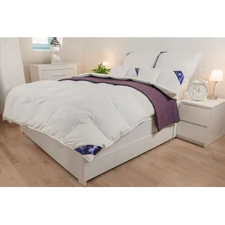 M&M Feather and Down 155x200 cm 1000 Gr. 90% DAUNEN BETT Hotel QUALITÄT Daunendecke Daunendecken Decken Decke Bett Bettdecke Zudecke Steppdecke Daunen Welt-der-Träume - Weiß