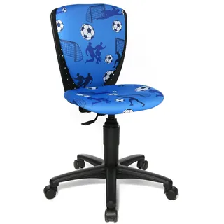 Topstar S'cool 3, Kinderdrehstuhl, Schreibtischstuhl für Kinder, Bezugsstoff blau, Motiv Fußball