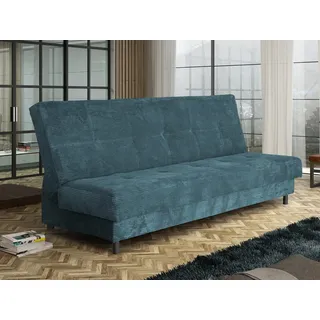 Mirjan24 Schlafsofa Enduro XIV Cord, Couch mit Schlaffunktion und Bettkasten, 3 Sitzer Aufklappbar Polstersofa (Farbe: Poso 125) - Grün